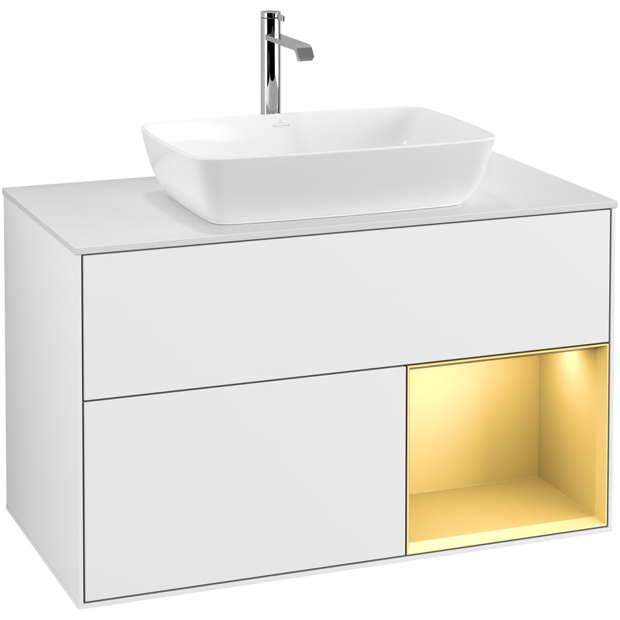 Wastafelonderkast Finion 1000x603x501mm G.White.L F781HFGF