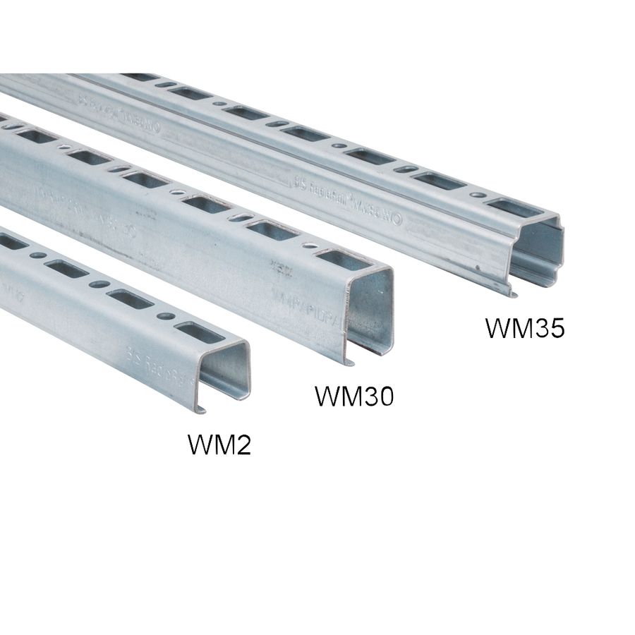 Lengte a 2m. montagerail Rapidrail verzinkt WM35 38x40mm VVE=10