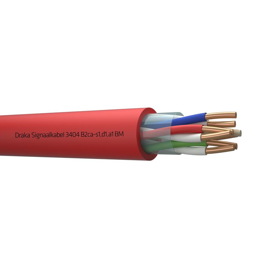 Haspel a 500m. signaal kabel B2ca rd# 4x2x0,8mm 3404 BM