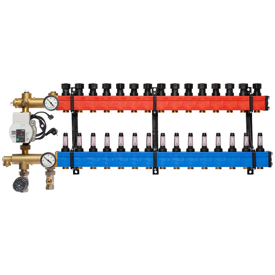 Vloerverw. verdeler 4802 E-pomp onder 60-250 l/u 15-groeps