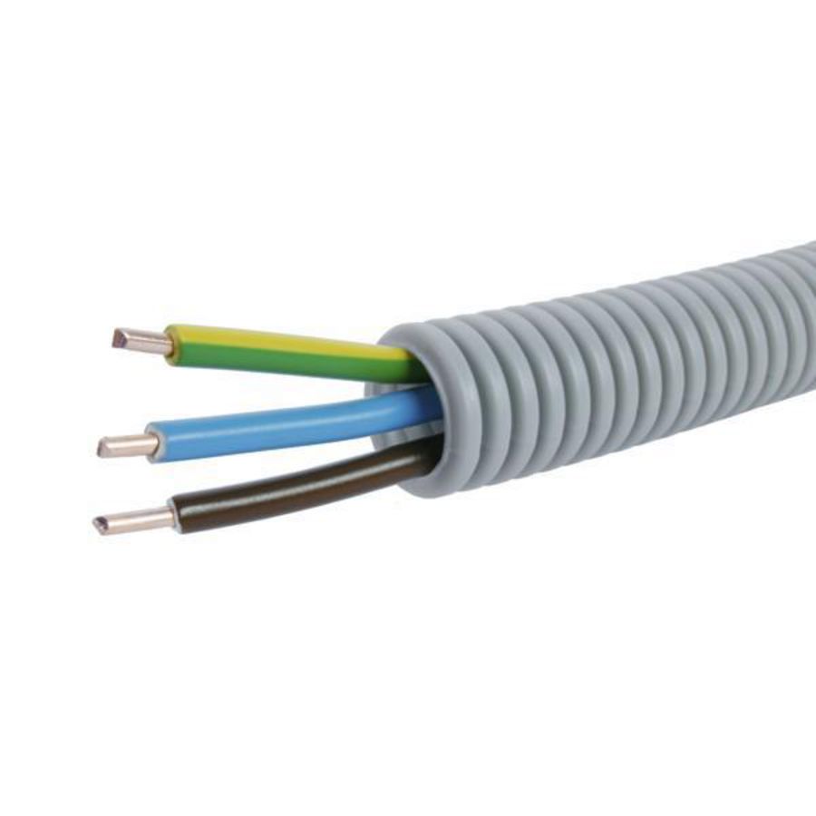 Lengte a 100m. voorbedrade flexibele buis FlexPP GR 16 GG/BL/BR 3x2,5