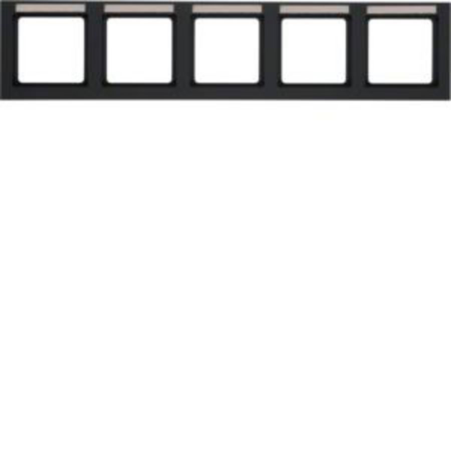 Afdekraam 5v hor. tekstveld berker Q.3 antraciet soft-finish