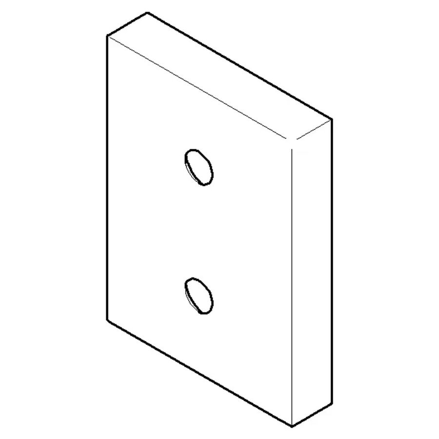 Afdekplaat 45x60x10mm Mat Zwart