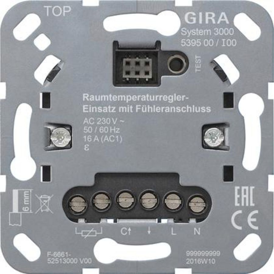 S3000 ruimtetemperatuurregelaar-b.el. + voeleraansl. Basiselement