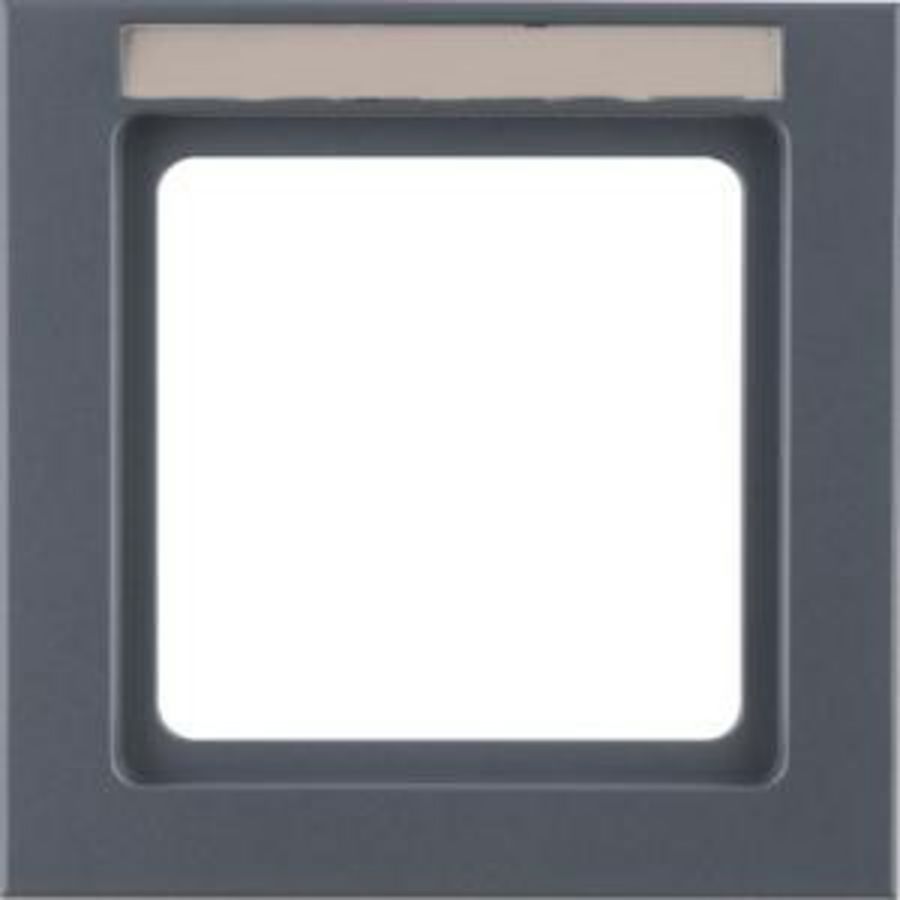 Afdekraam 1-v met tekstveld berker Q.3 antraciet soft-finish