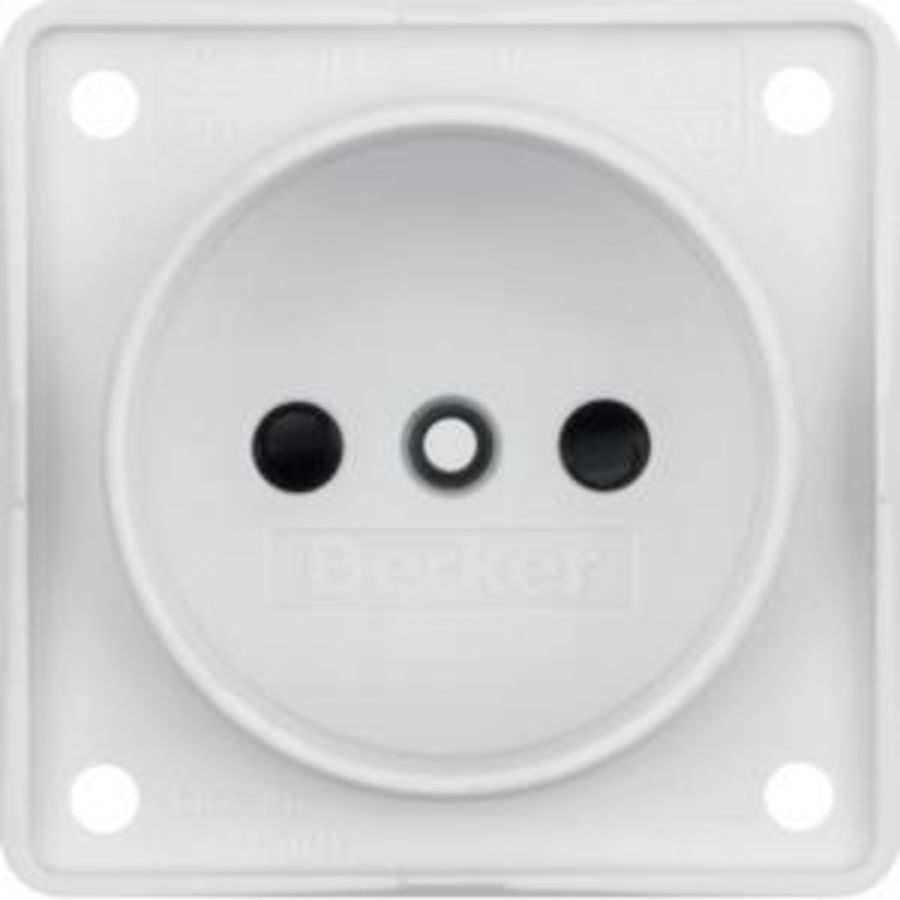 Wandcontactdoos zonder aardcontact verhoogd berker Integro