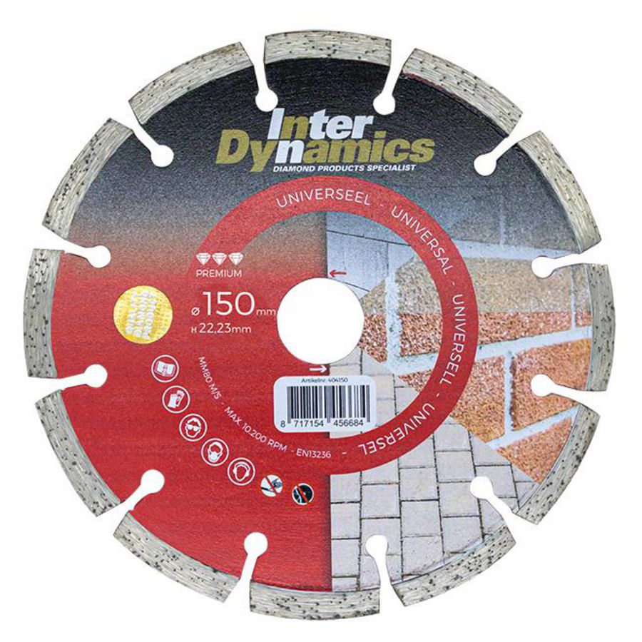 Universeel Premium diamantzaagblad 150mm asgat 22.23mm