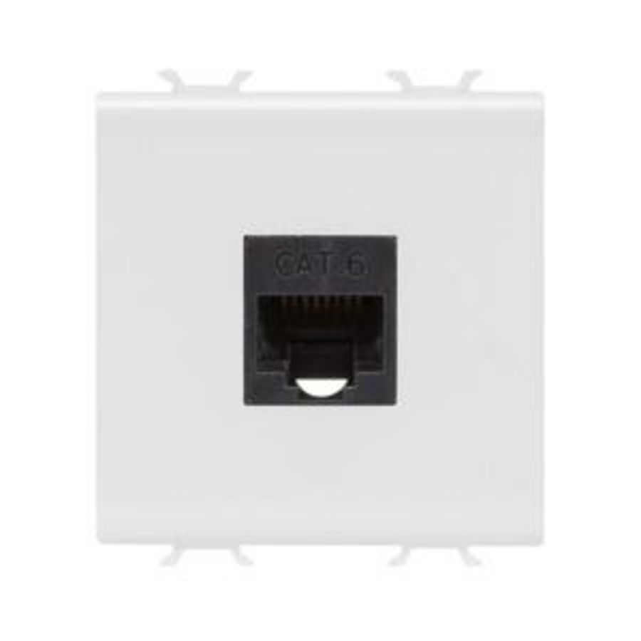 RJ45 SOCKET-CATEGORY 6-UTP-2 MODULES-GLOSSY WHITE-