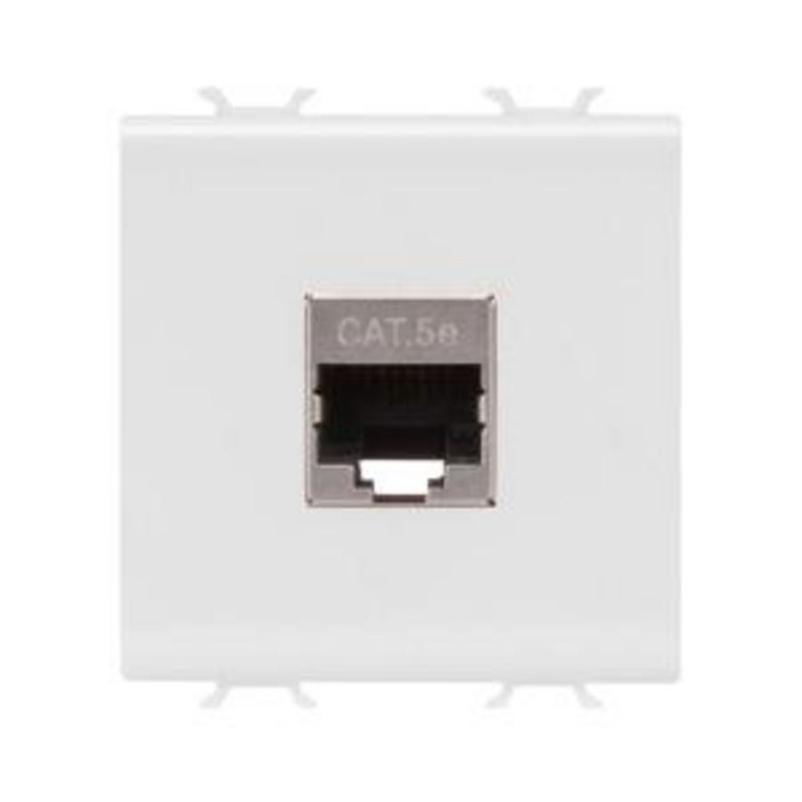 RJ45 SOCKET-CATEGORY 5e-FTP-2 MODULES-GLOSSY WHITE -