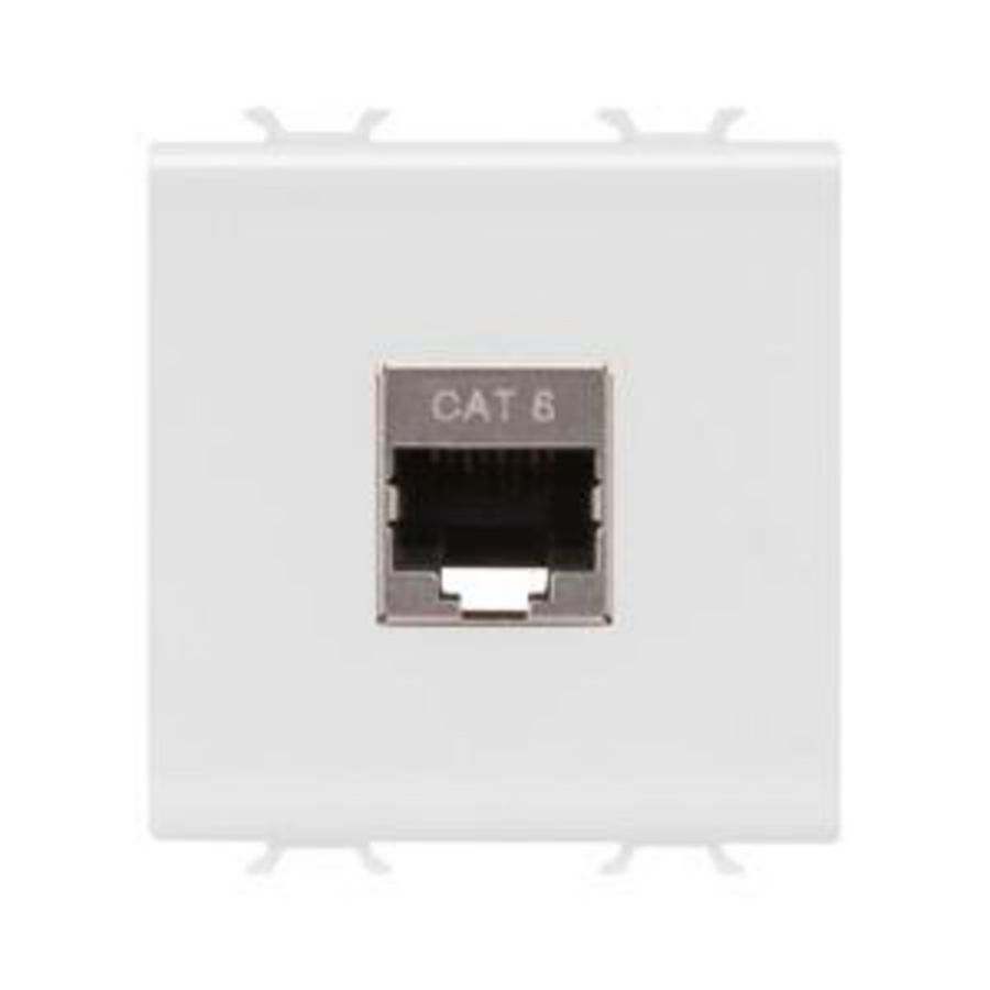 RJ45 SOCKET-CATEGORY 6-FTP-2 MODULES-GLOSSY WHITE-