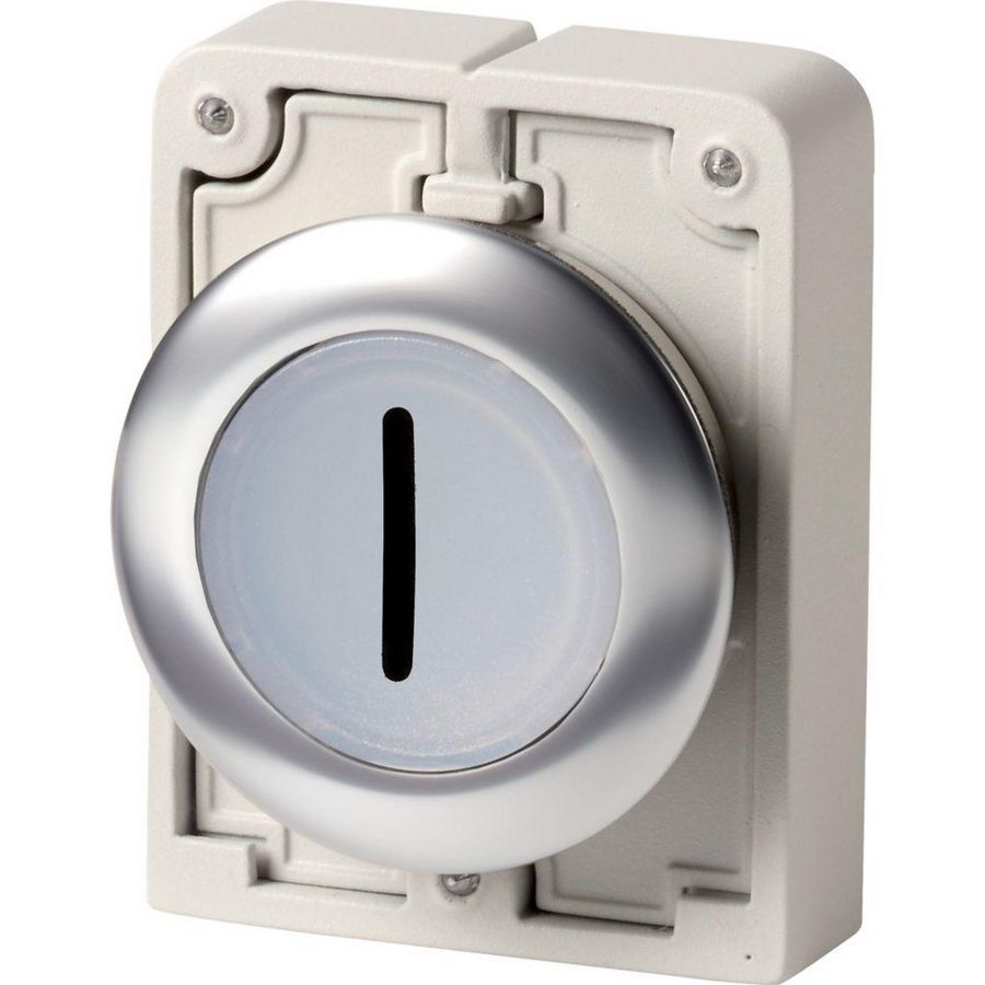 Signaaldrukknop 30mm RVS vlak "I" vast