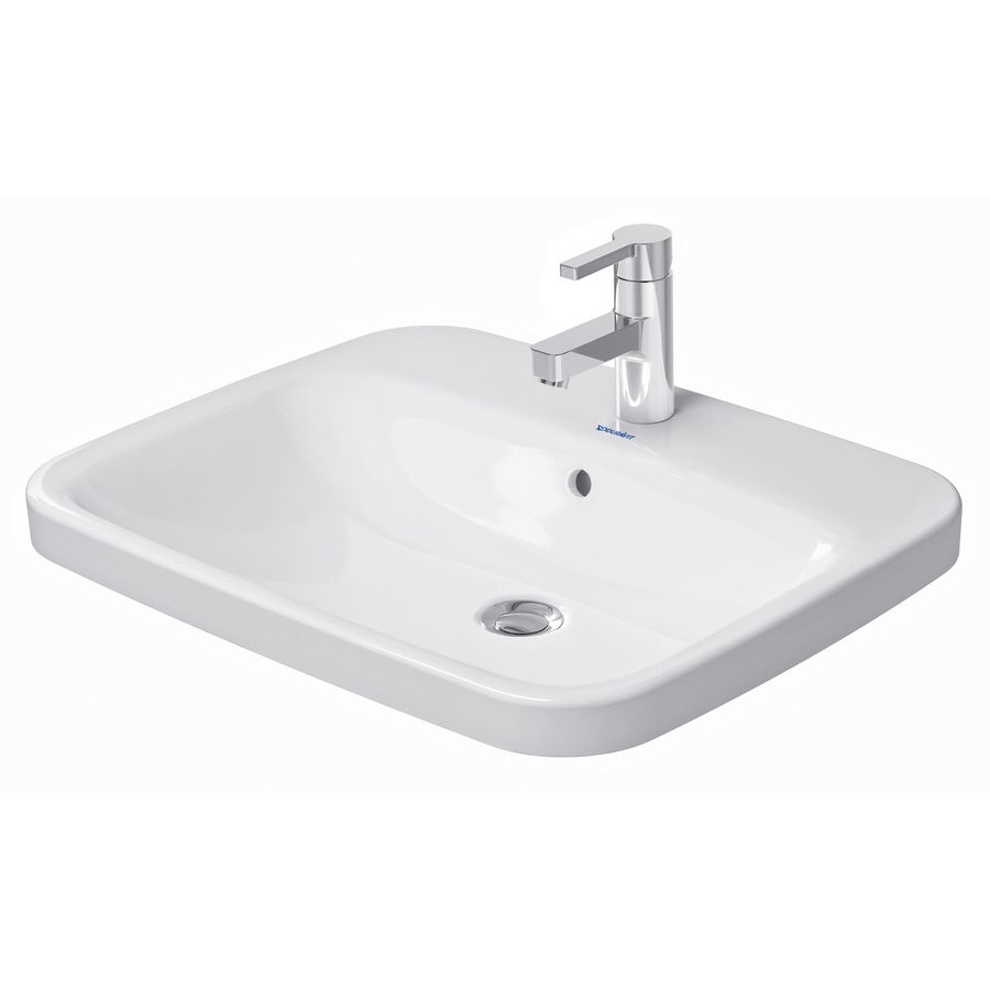 DURASTYLE #037462 inbouwwastafel 615mm wit met kraangat met overloop