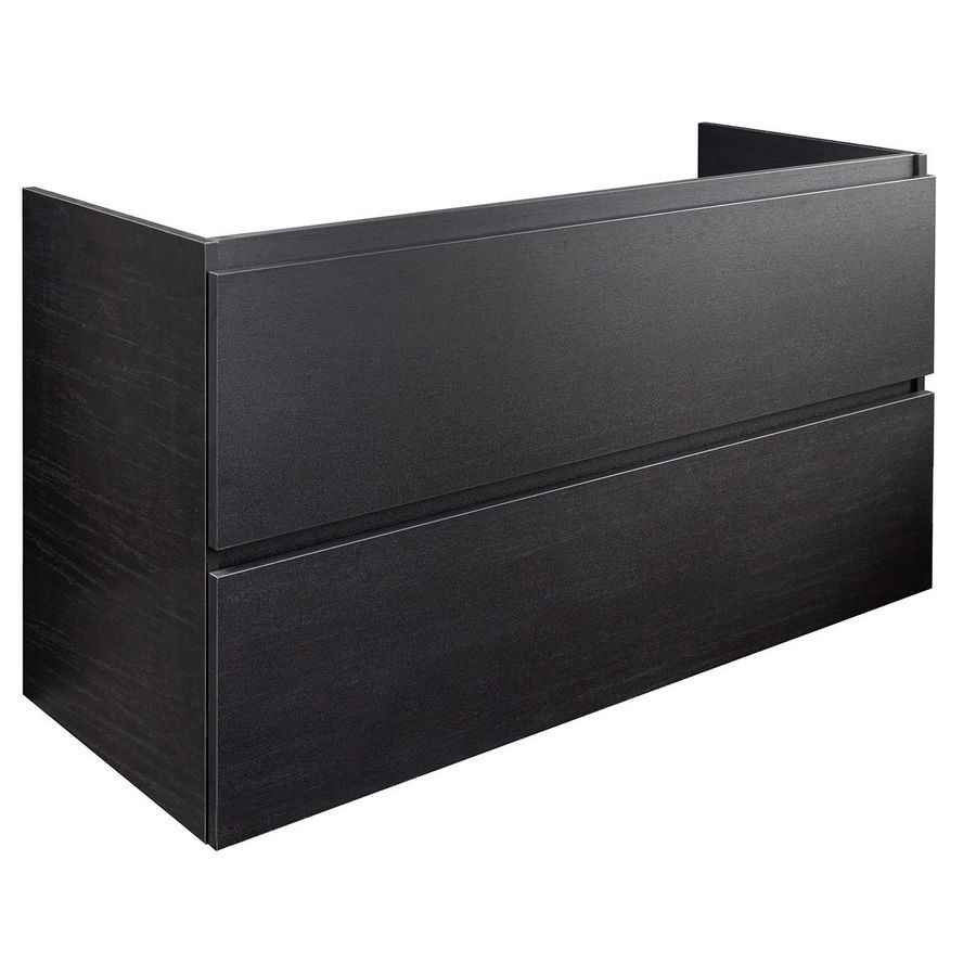 Onderkast 120x45cm 2x la greeploos Zwart Mat kunststof 2 keellijsten
