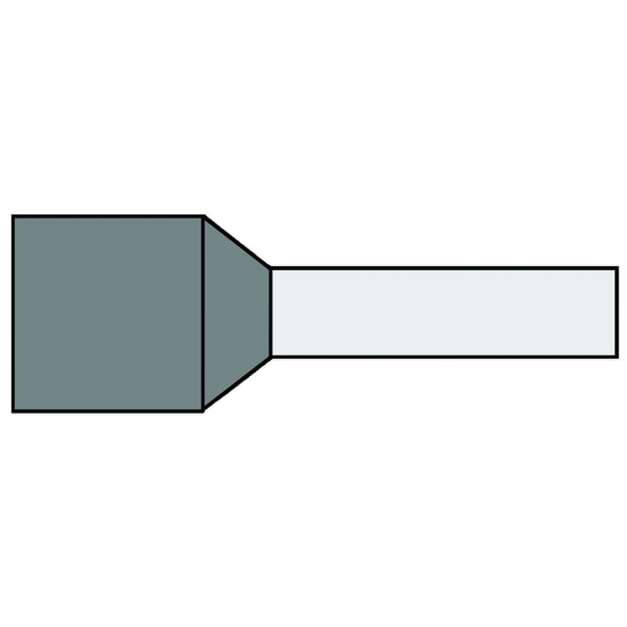 Kist a 40st. geisoleerde adereindhuls 4mm² Grijs 10mm DIN