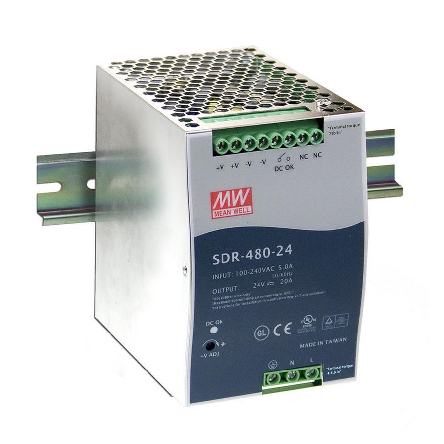 AC-DC ind DIN rail PSU 480W 24V