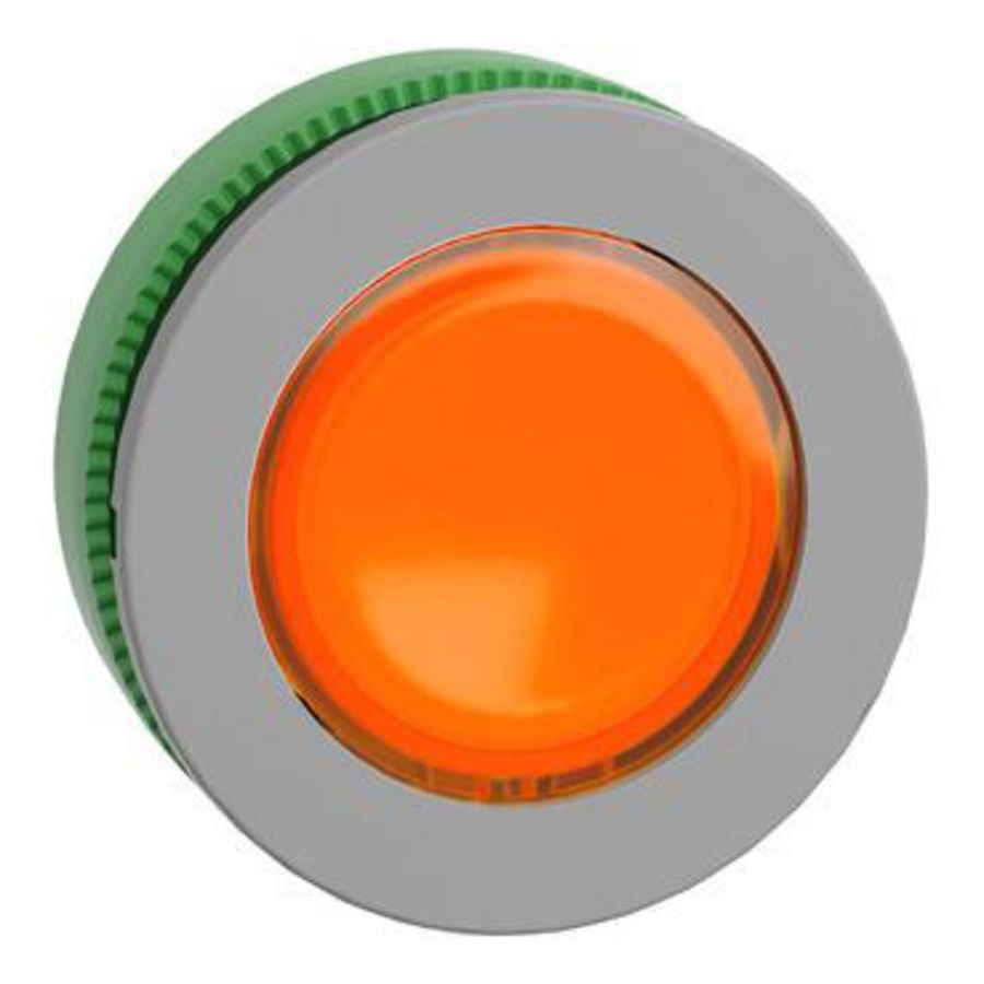 flush mounted orange pilot light head integRALled cp grey