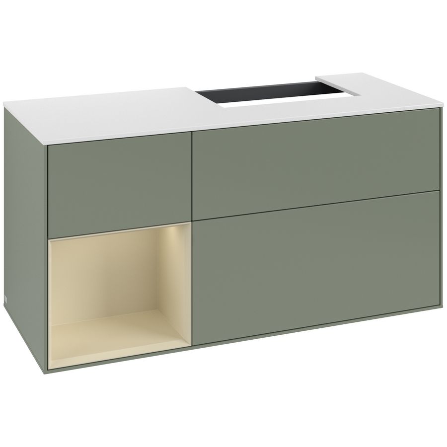 Wastafelonderkast Finion 1200x603x501mm Olive Matt Lacquer G141HJGM