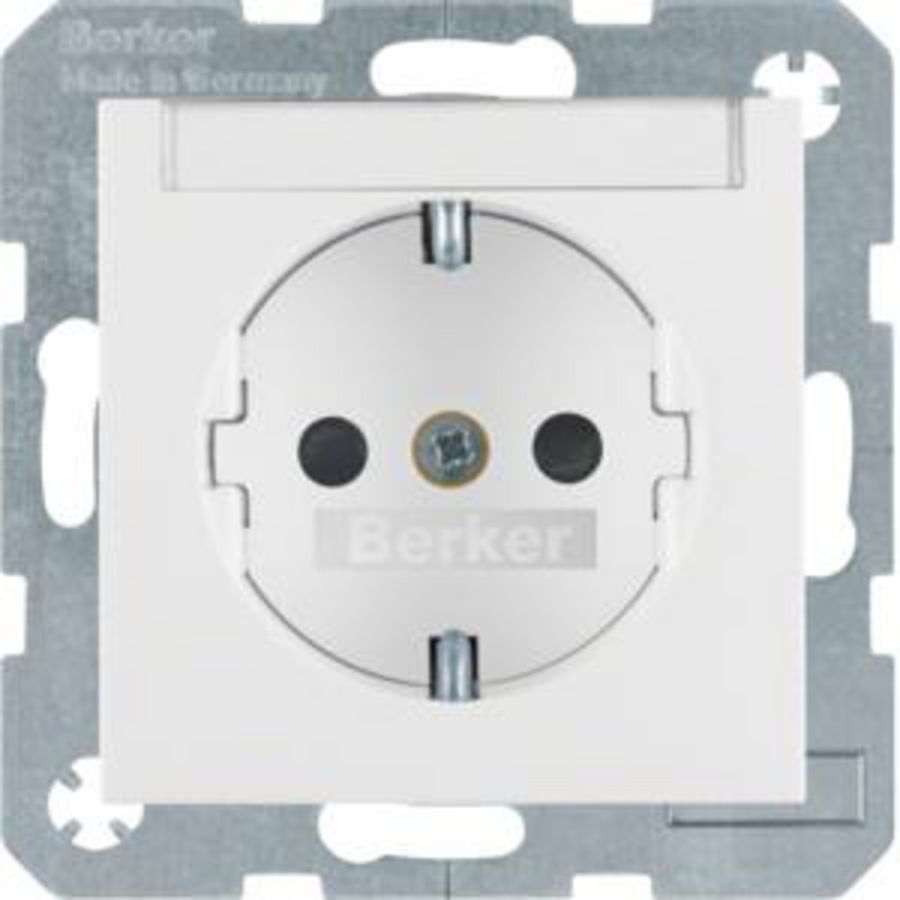 Wandcontactdoos RA aanraakv schroef berker S1/B.3/B.7 pw glans