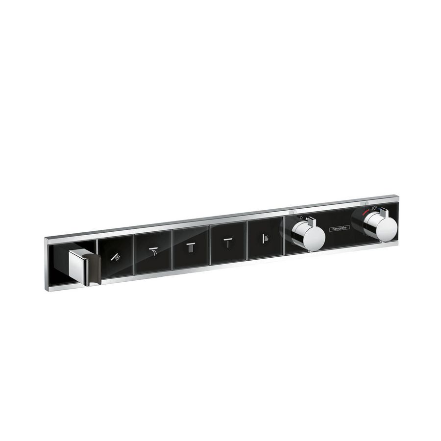 Afbouwdeel inbouwthermostaat RainSelect 5 functies 26l/min. zwart/chroom