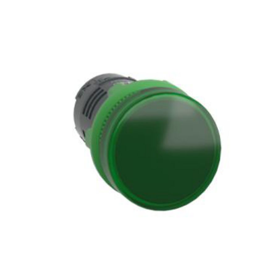 Monolithische signaallamp 22 Gladde lens Led 230-240V Groen
