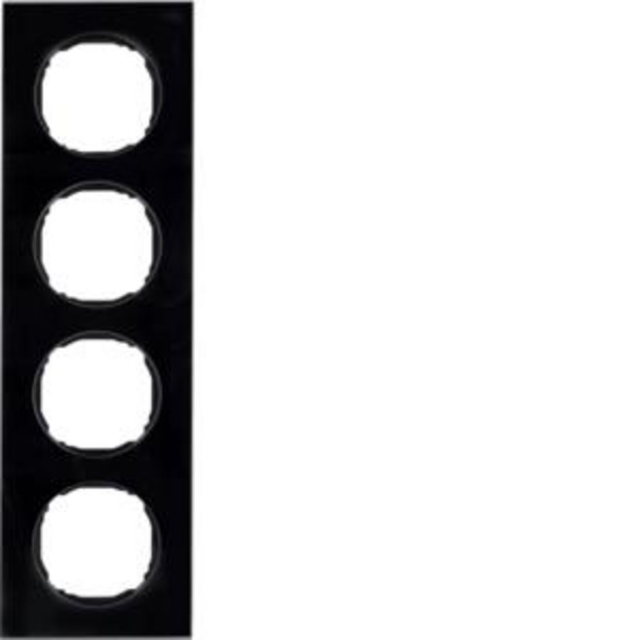 Afdekraam 4-v vlak berker R.8 glas zwart