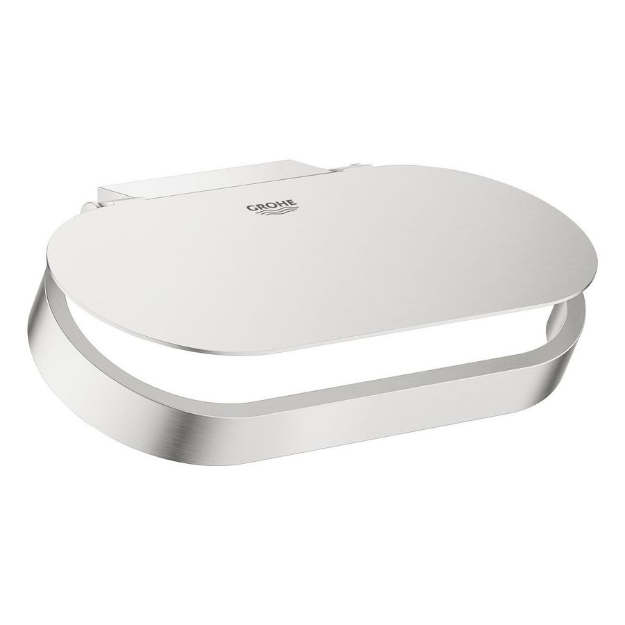 Selection closetrolhouder met klep 41069DC0 supersteel (rvs look)