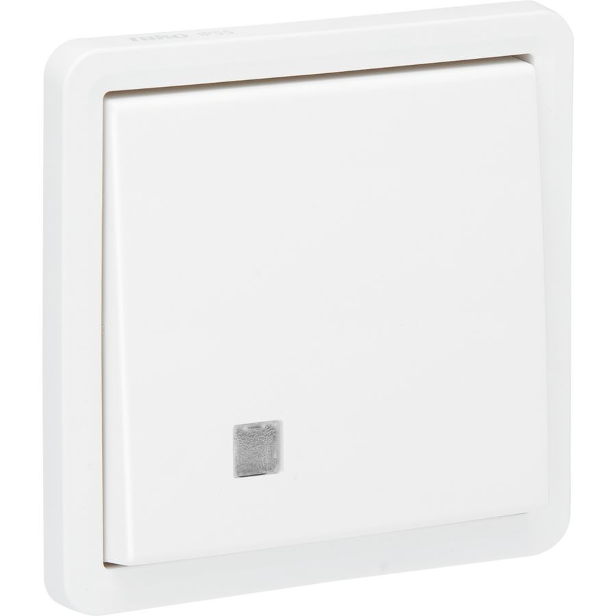 Spuitwaterdichte verl. drukknop 10A/250Vac inksteek wit