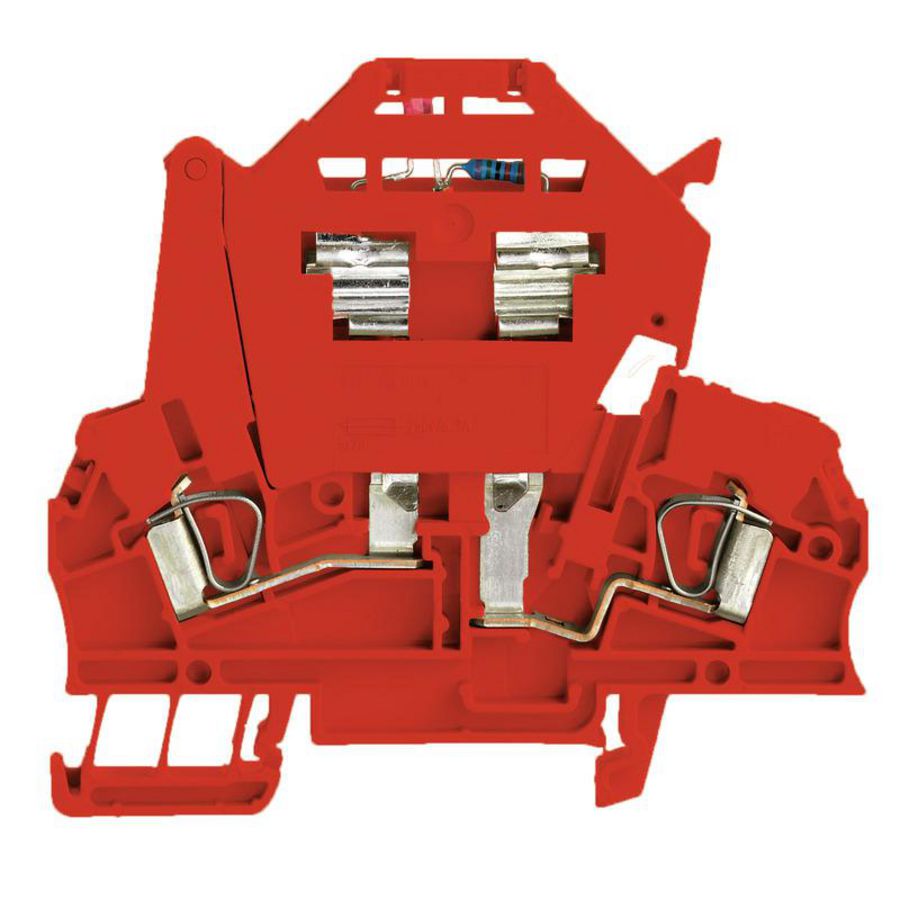 Zekeringsklem rood 2.5mm² 6.3A 120V N VVE=50