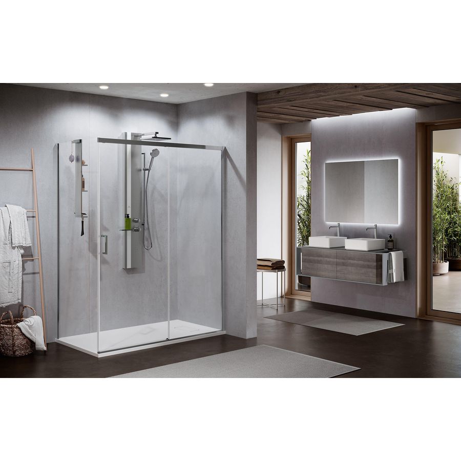 Zijwand Zephyros 2.0 Fh 87 Ver.87-90 Cm Helder Glas Zwart