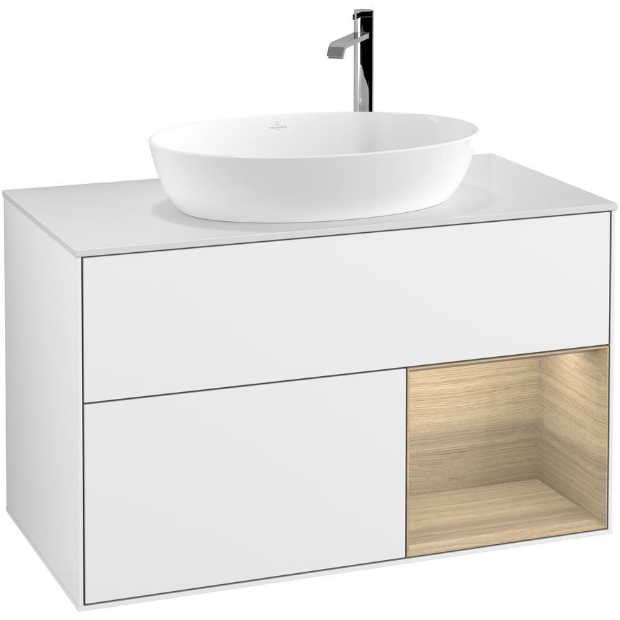 Wastafelonderkast Finion 1000x603x501mm G.White.L F901PCGF