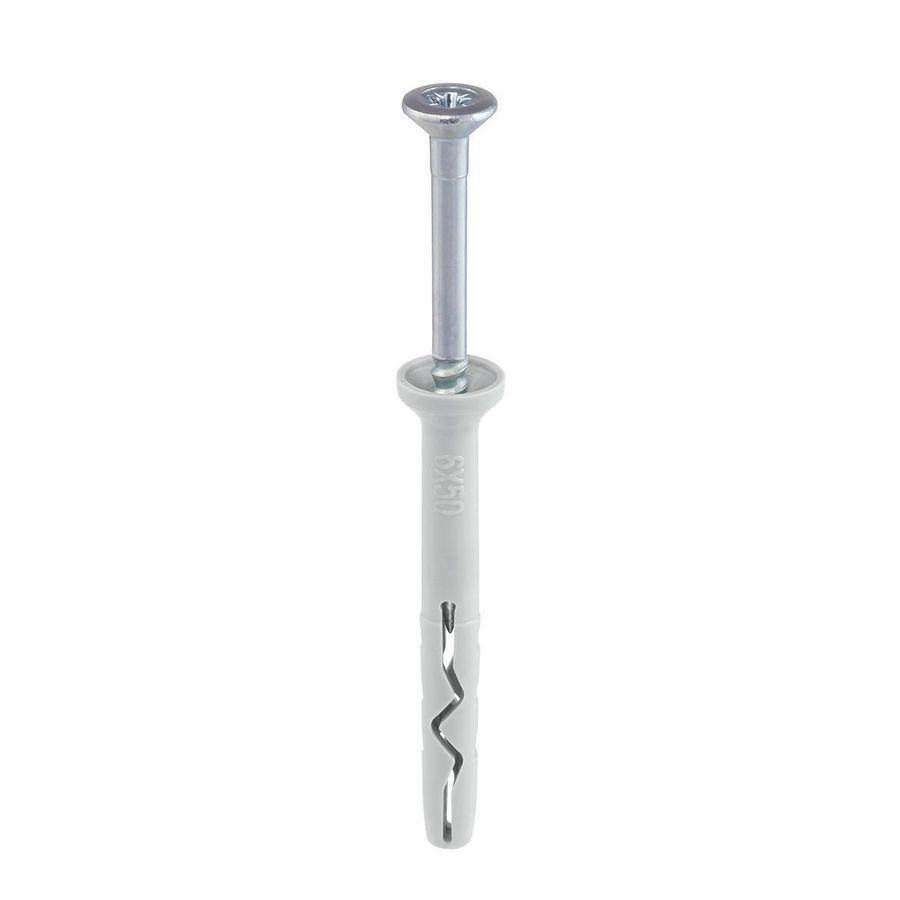 Doos a 50st. Slagplug nylon 10x120mm verzonken kraag PZD