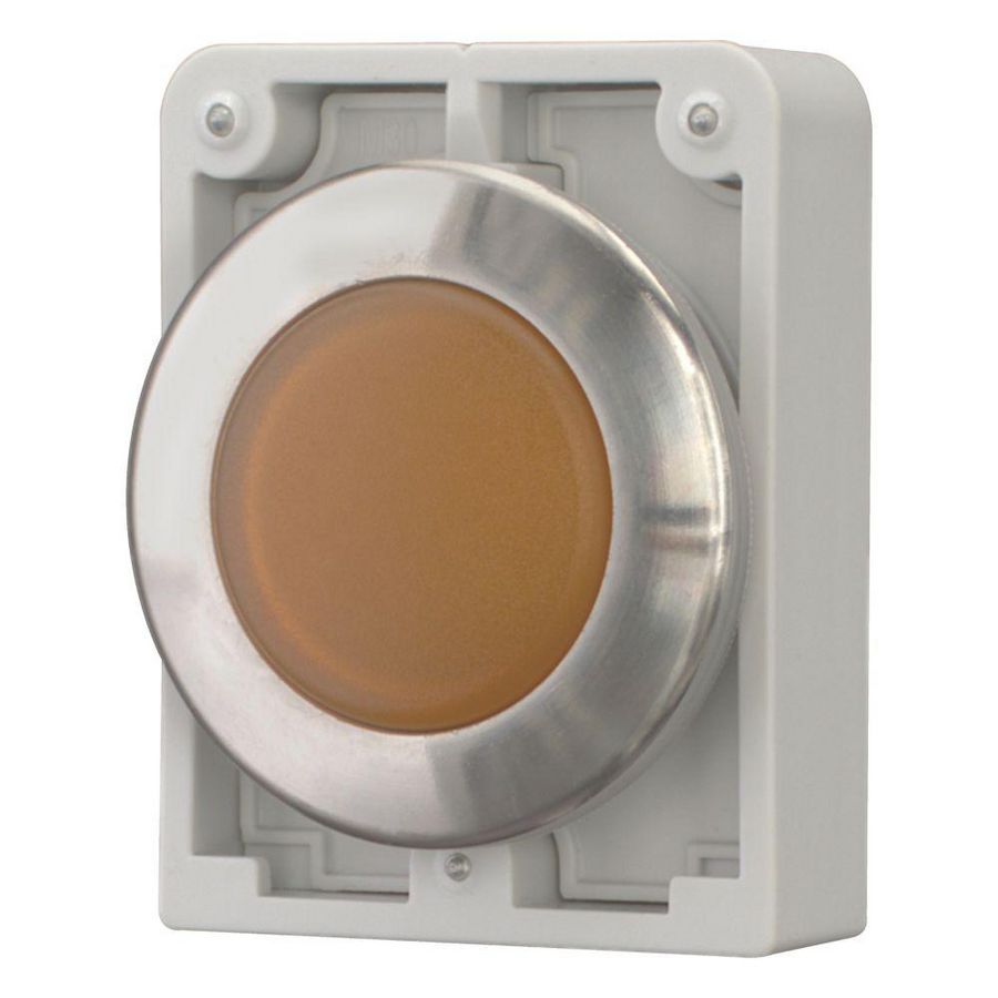 Signaallamp 30mm RVS vlak amber