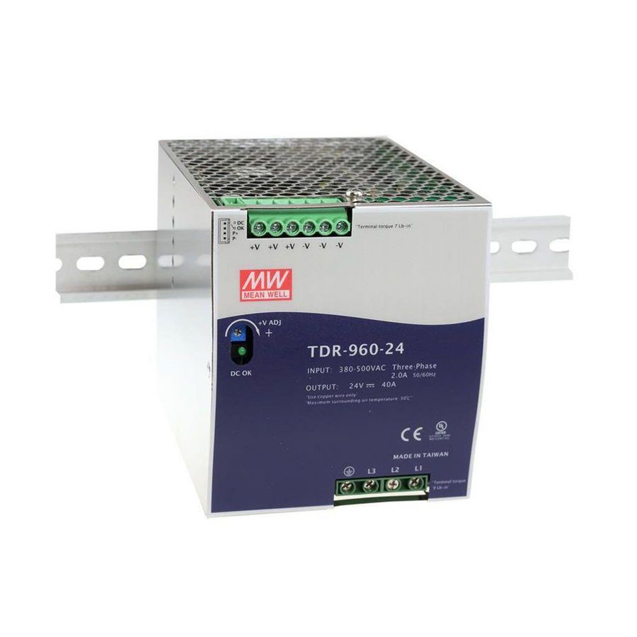 AC-DC ind 3-phase DIN rail PSU CC 3+1 960W 48V