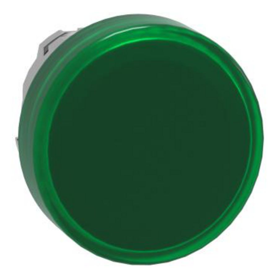 Kop voor lampje Ø22mm rond glad kapje Groen