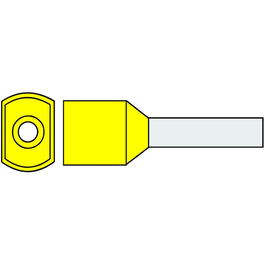 Zak a 100st. Twinadereindhuls geisoleerd 6mm² Geel 14mm DIN