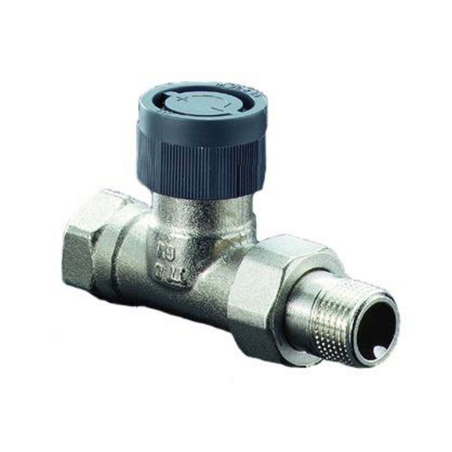 Thermostatisch bovend. KTB recht vernikkeld DN15 1/2