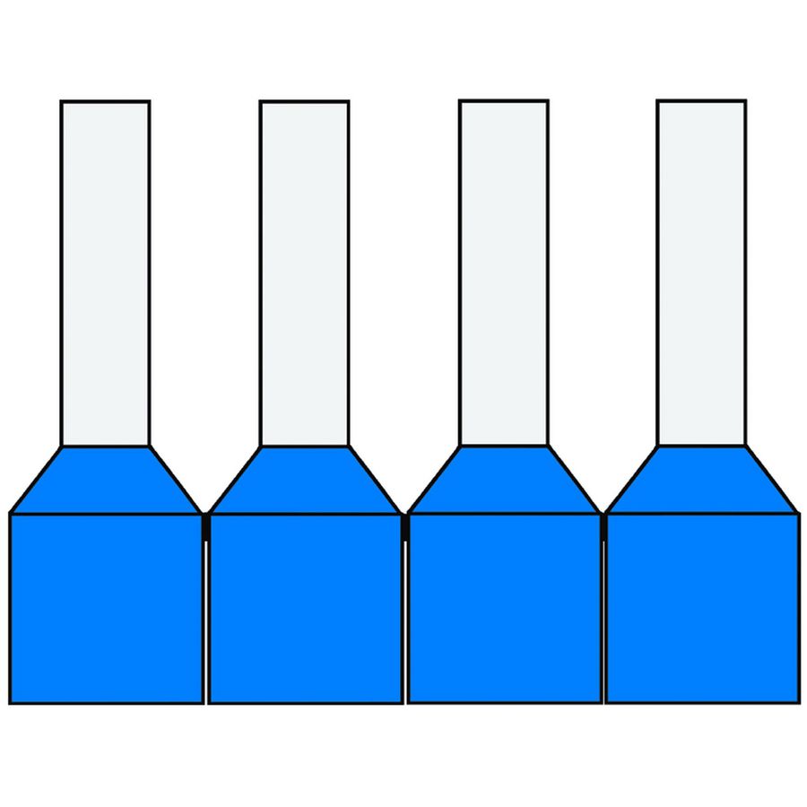 Zak a 500st. Adereindhuls geisol. 0,75mm² Blauw 8mm stand.