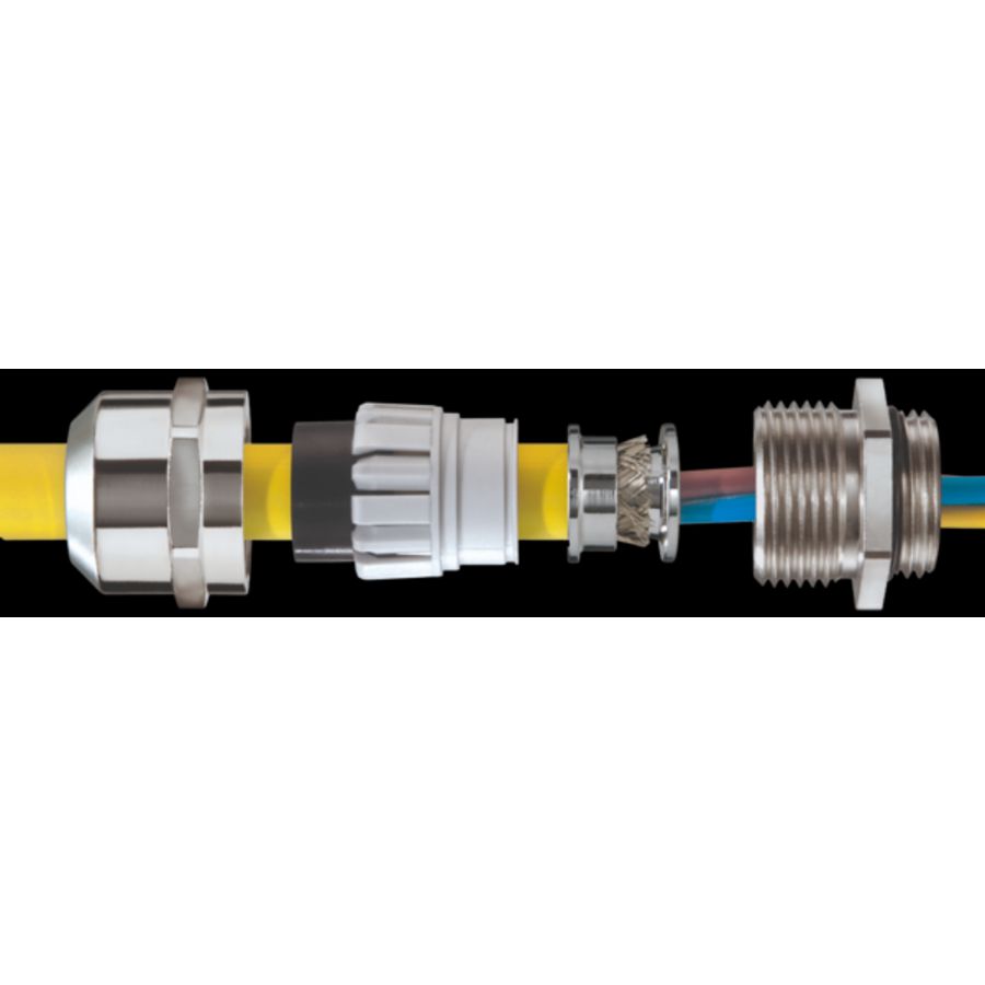 EMC-wartel messing vernikkeld lage temperatuur met aardconus M20 (EMSKV20LTEMV-Z) VVE=50