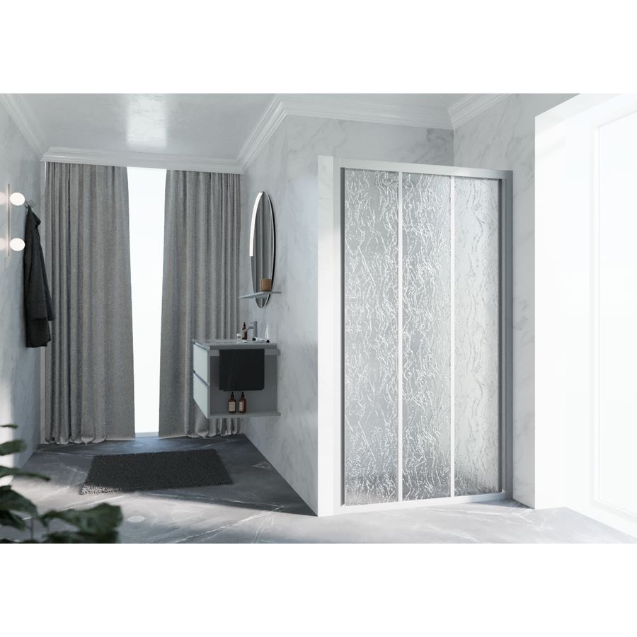 Schuifdeur LUN3P 1020-1080x1950mm zilver mat aqua