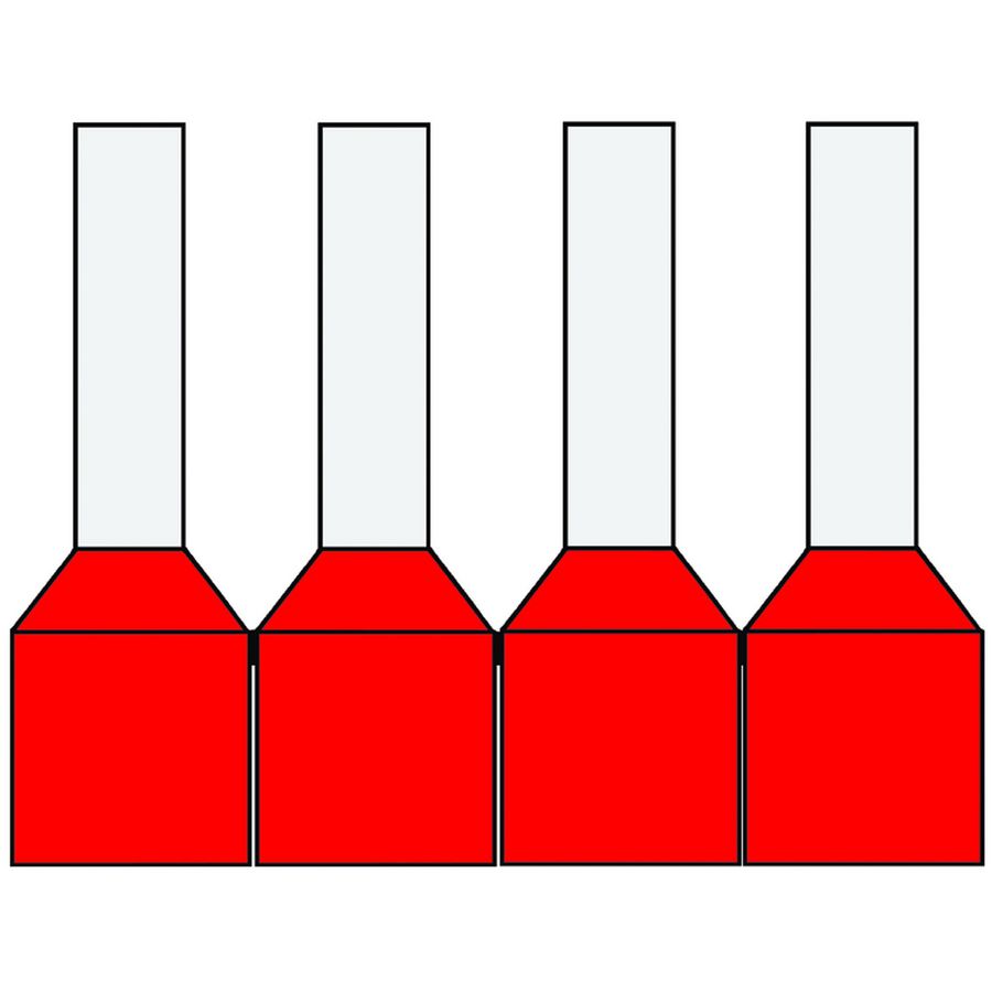 Zak a 500st. Adereindhuls geisol. 1,00mm² Band Rood 8mm