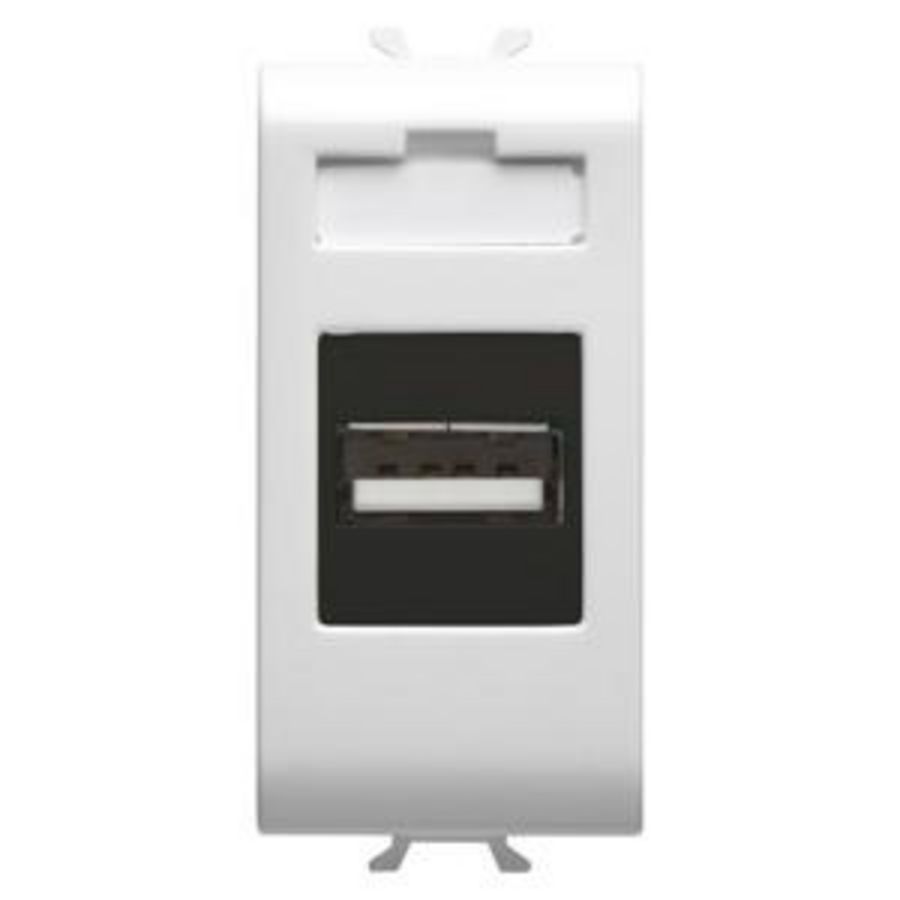 USB SOCKET-OUTLET-1 MODULE-SATIN WHITE-CHORUSMART