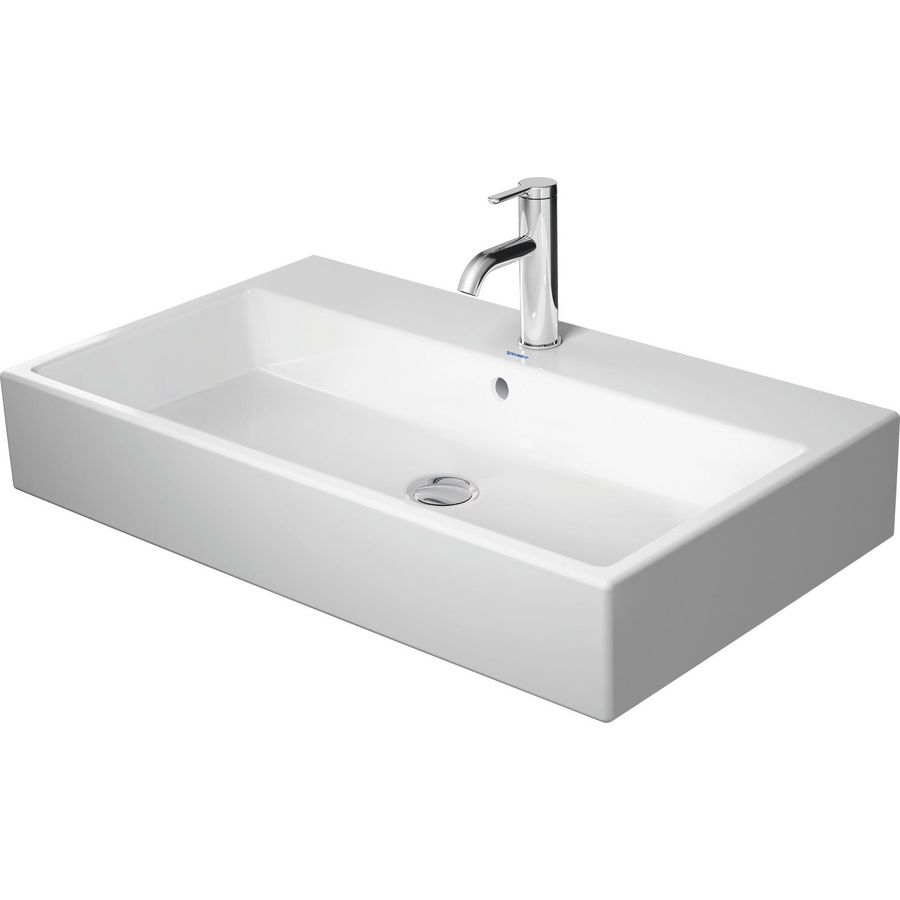 VERO AIR #235080 wastafel 800mm wit zonder kraangat met overloop