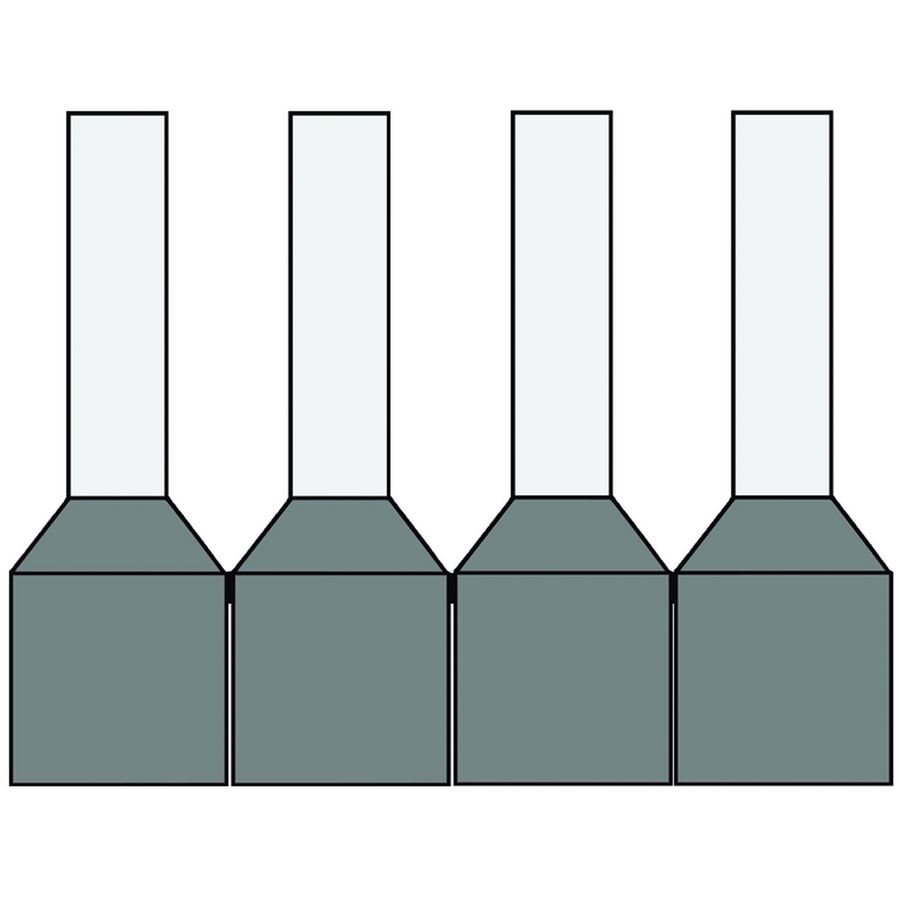 Zak a 500st. Adereindhuls geisol. 0,75mm² Band Grijs 8mm DIN