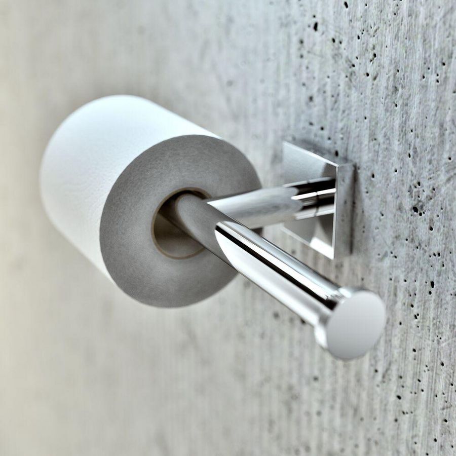 Closetrolhouder chroom dubbel zonder klep NELIO