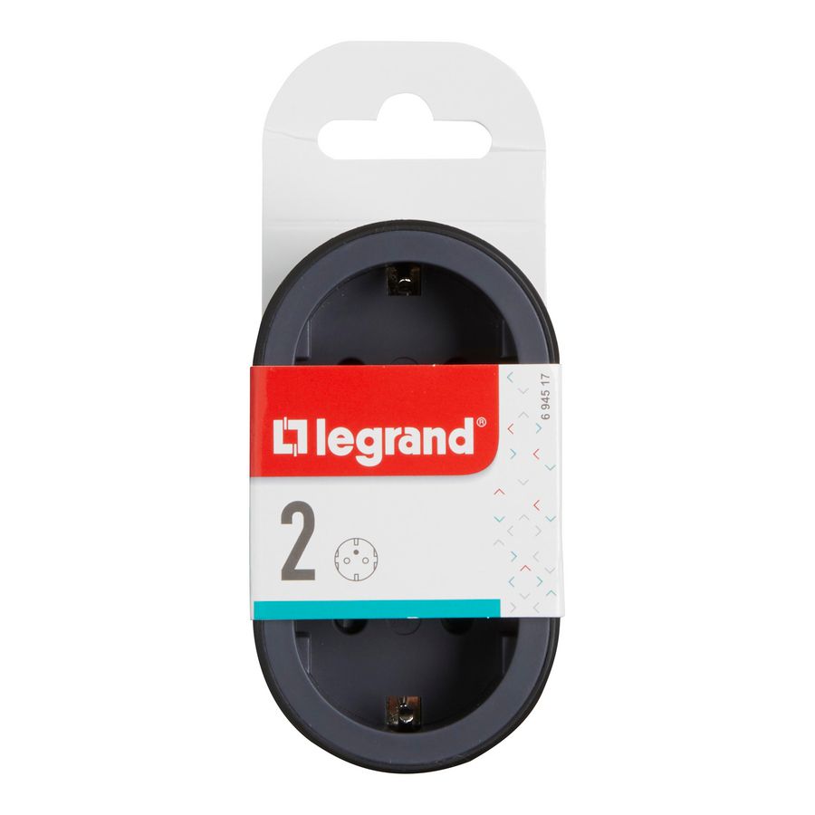 Contactstop Dominio 2x2P + A zwart VVE=10