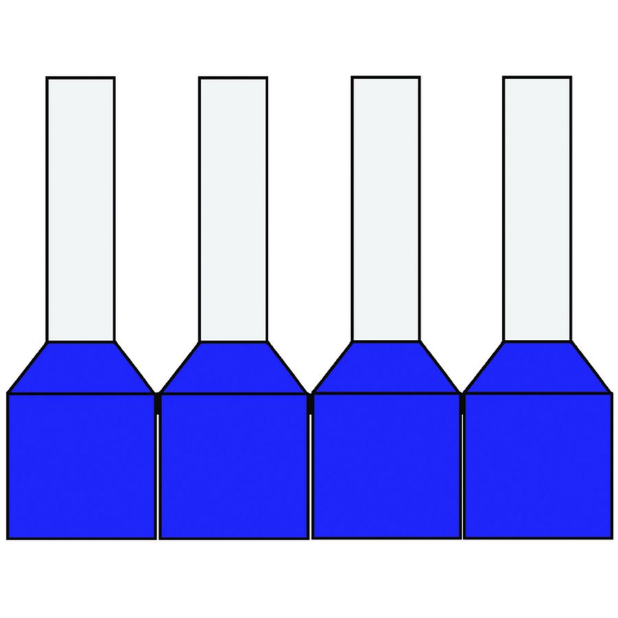 Zak a 500st. Adereindhuls geisol. 2,50mm² Band Blauw 8mm DIN