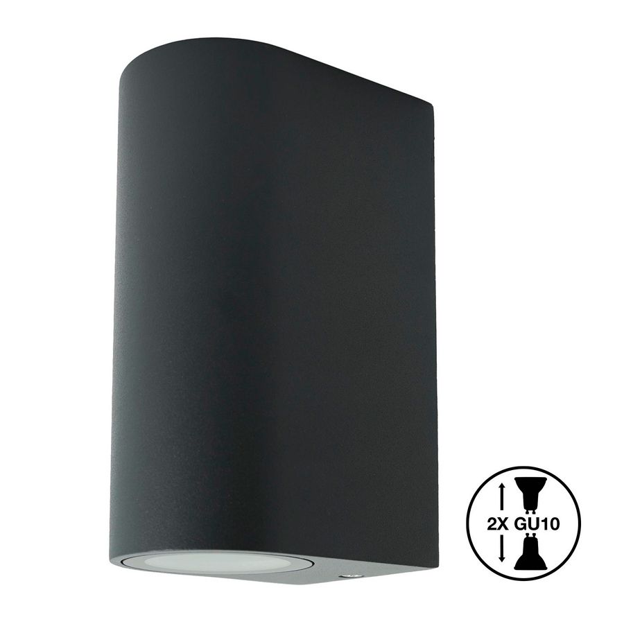Relamp Wandlamp Outdoor Up/Down 2x GU10 D-Vorm IP44