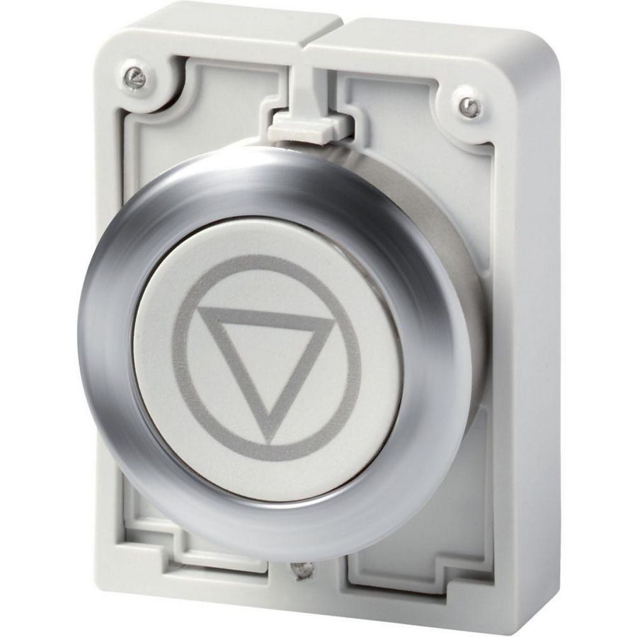 Drukknop 30mm RVS vlak grijs X66 terugverend