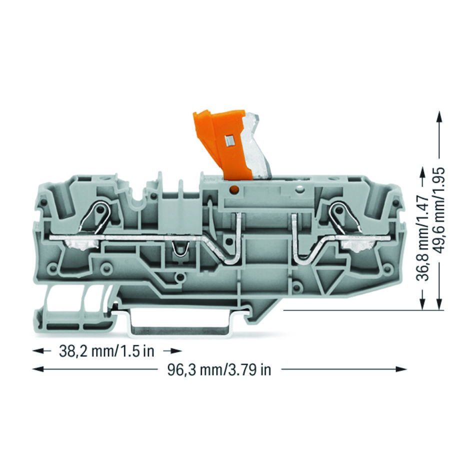 2-draads scheidingsklem draaib.test 2006-1675 VVE=25