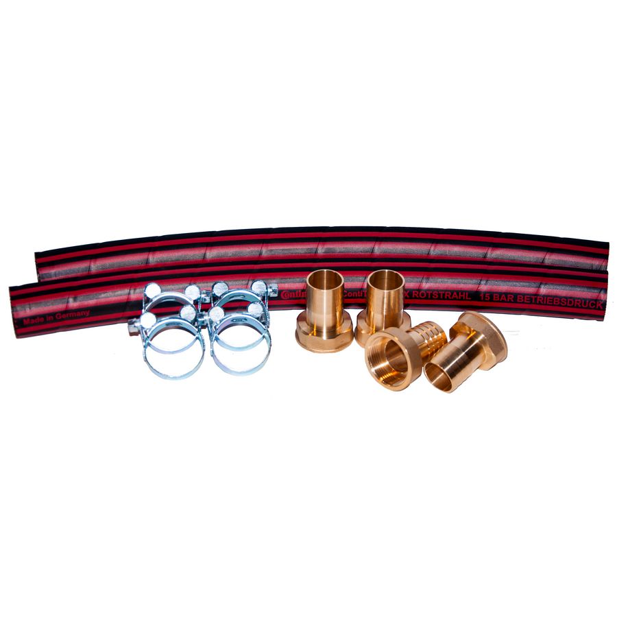 Aansluitset 1.1/4"2x0,5m sl.+4tules